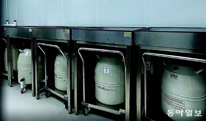 난자를 냉동해 보관하는 시설이다. 장기간 난자를 보관하려면 외부 바이러스에 노출되지 않아야 하고, 갑작스럽게 전력이 끊긴 상황에서도 냉동할 수 있도록 비상 전력도 확보해야 한다. 홍은심 헬스동아 기자 hongeunsim@donga.com