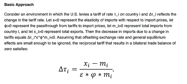 미국 무역대표부(USTR)가 2일(현지시간) 홈페이지에 공개한 국가별 상호관세 산정법.
