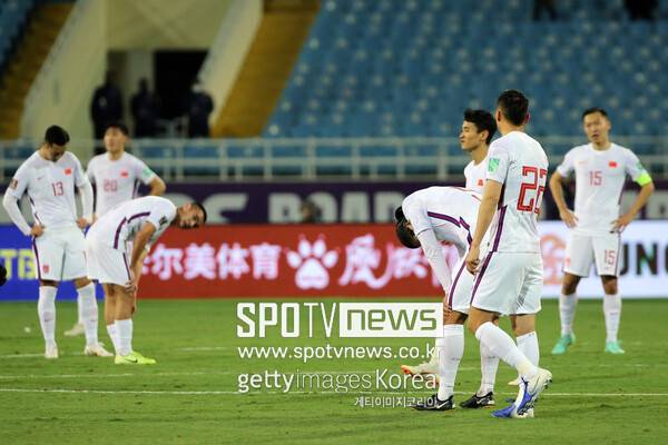 ▲ 중국 축구대표팀은 2026 북중미 월드컵 아시아 3차 예선 6위로 꼴찌다. 플레이오프를 통한 본선행을 타진 중이다.