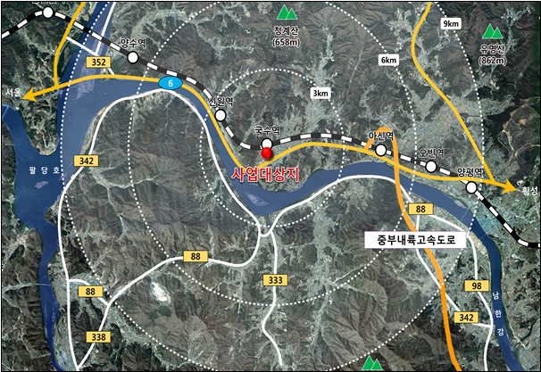 국수역세권 도시개발사업 위치도. 경기도 제공