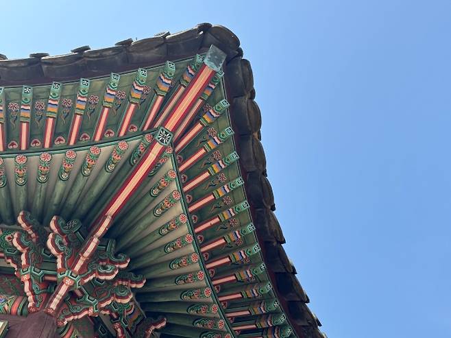 상량정 천장의 모습