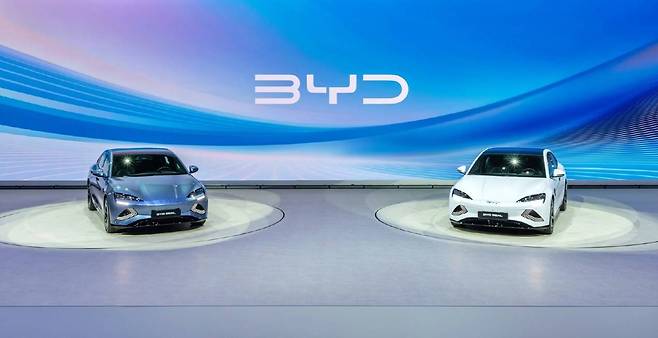 서울모빌리티쇼 2025에서 공개한 BYD 씰의 모습 / 출처=BYD
