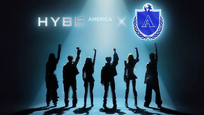 Teaser poster for "Hybe America x AU," Hybe America's new label established in partnership with YouTuber Alan Chikin Chow (Hybe America)
