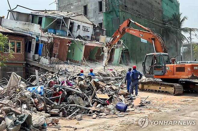 미얀마 지진 피해 현장 [타스 연합뉴스 자료사진. 재배포 및 판매 금지]