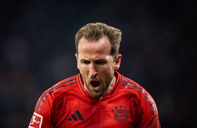 해리 케인이 골을 넣고 포효하고 있다. /사진=바이에른 뮌헨 공식 SNS 갈무리