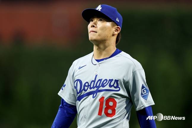 5일(한국시간) LA 다저스 선발 야마모토 요시노부. /AFPBBNews=뉴스1