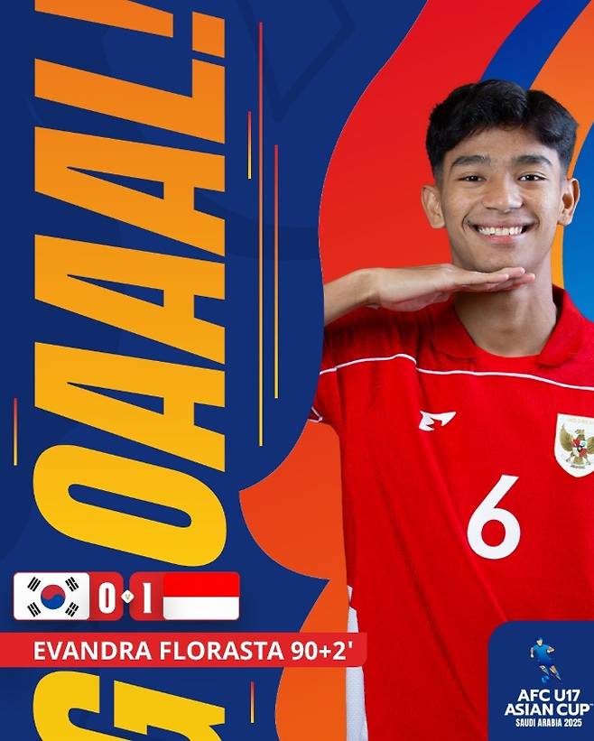 백기태 감독이 이끄는 대한민국 17세 이하(U-17) 축구대표팀은 5일(한국시간) 사우디아라비아 제다의 프린스 압둘라 알 파이살 스타디움에서 열린 인도네시아 U-17 대표팀과의 2025 아시아축구연맹(AFC) U-17 아시안컵 조별리그 C조 1차전에서 0-1로 패했다. 조별리그 통과 시 오는 11월 카타르에서 열리는 국제축구연맹(FIFA) U-17 월드컵 출전권이 주어지는데 백기태호는 후반 추가시간 페널티킥을 내줘 결승골을 허용하면서 패하면서 8강 진출에 빨간불이 켜졌다. AFC SNS