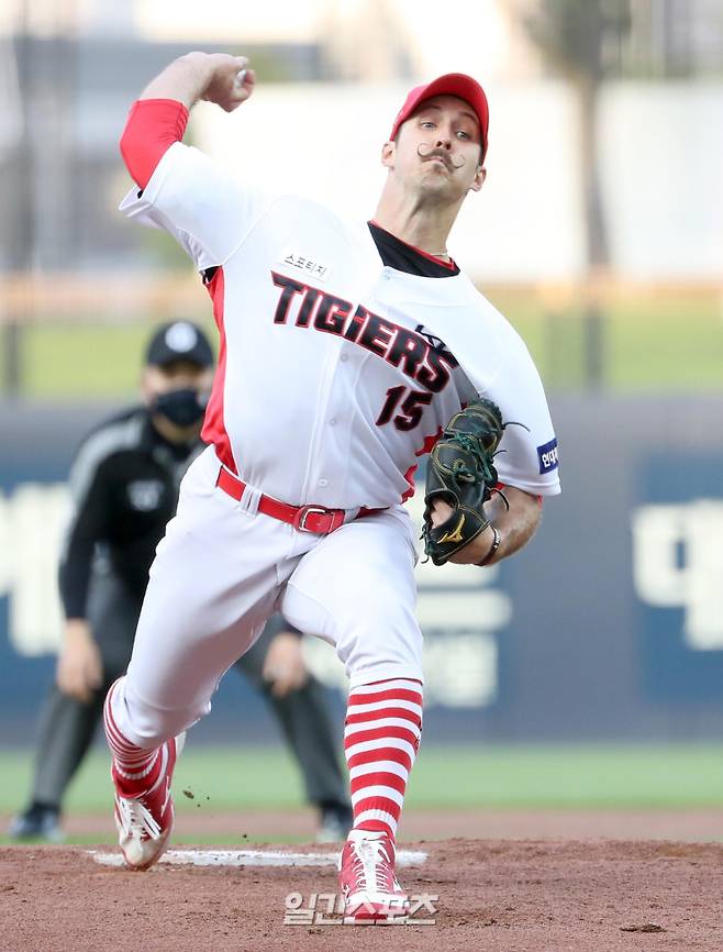 2021년 KIA 타이거즈에서 활약할 당시 다니엘 멩덴. IS 포토