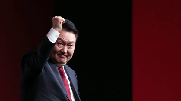 ▲ 2023년 3월 8일 국민의힘 전당대회에 참석한 윤석열 대통령. 사진=대통령실