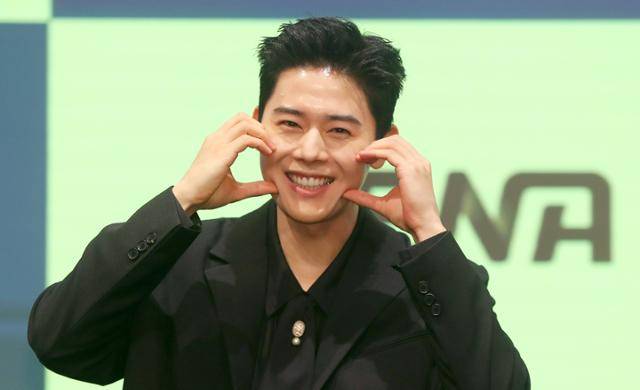 배우 김동준이 7일 오후 서울 구로구 신도림 더 세인트에서 열린 지니 TV 오리지널 드라마 '신병3' 제작발표회에서 포즈를 취하고 있다. 뉴시스