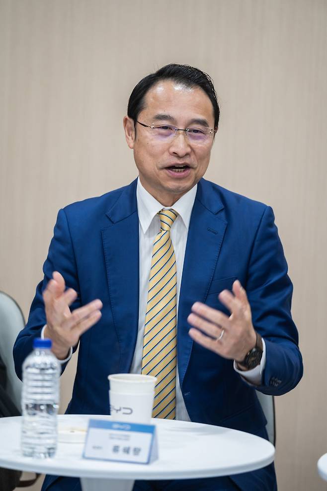 류쉐량 BYD 아시아태평양 총괄 대표는 “한국은 전기차 전환이 빠르고 기대 수준이 높은 시장”이라며 “기술과 가격 경쟁력을 바탕으로 장기적인 브랜드 정착에 집중하겠다”고 밝혔다.&nbsp; 사진제공 ｜BYD