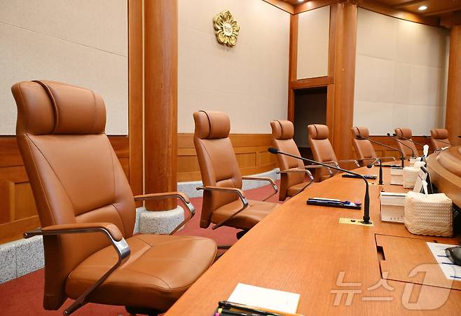 서울 종로구 헌법재판소 대심판정 모습. 2025.4.3/뉴스1 ⓒ News1 사진공동취재단
