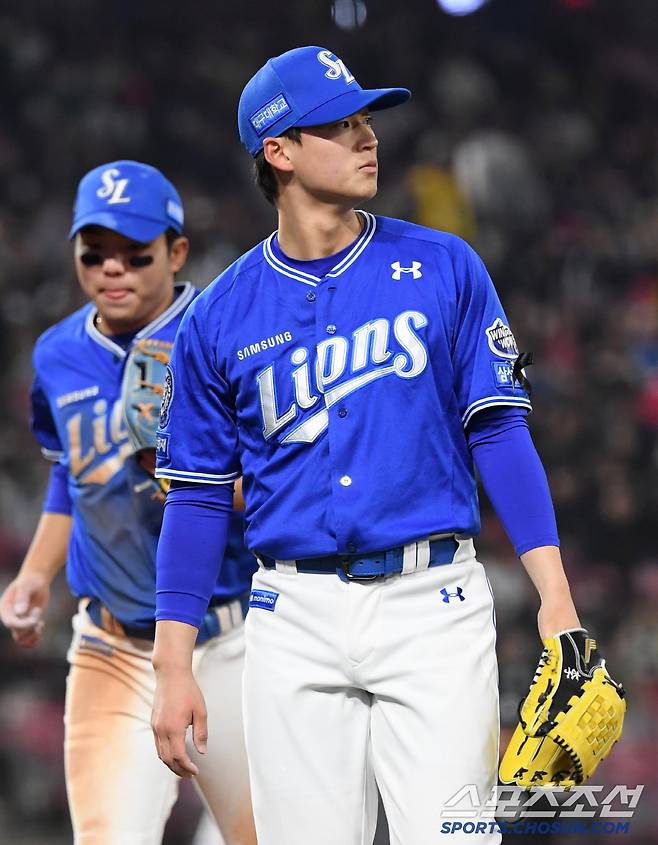 3일 광주 기아챔피언스필드에서 열린 KIA 타이거즈와 삼성 라이온즈의 경기. 삼성 이호성이 숨을 고르고 있다. 광주=박재만 기자 pjm@sportschosun.com/2025.04.03/