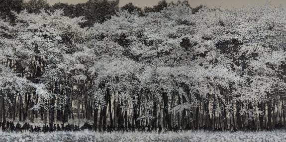 내 안의 풍경24-301. 180cm x 360cm. 광목천에 혼합재료. 2024