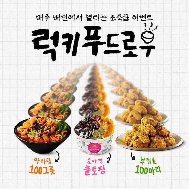 배민, 럭키 푸드로우 이벤트. ⓒ우아한형제들