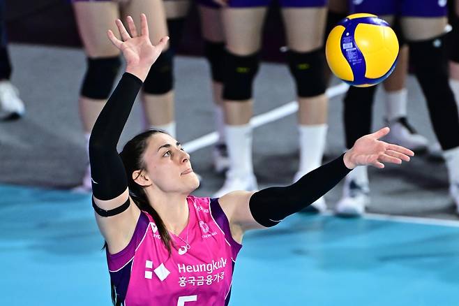 여자 프로배구 흥국생명의 아시아 쿼터 선수 피치 [한국배구연맹 제공. 재판매 및 DB 금지]