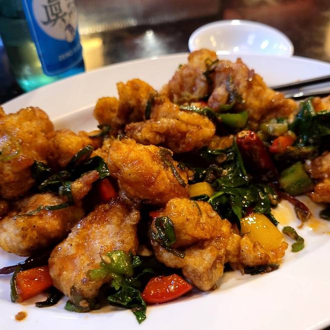 실시간 노총각 깐풍기 반주