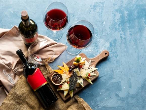 와인과 치즈 이미지. 아이클릭아트