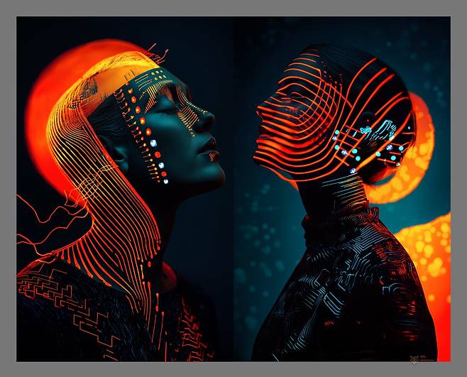 이병호 작가의 AI - POST HUMAN IDENTITY 2024 연작.