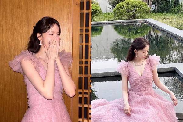 임윤아가 분홍색 드레스를 소화한 모습으로 눈길을 끌었다. 임윤아 SNS