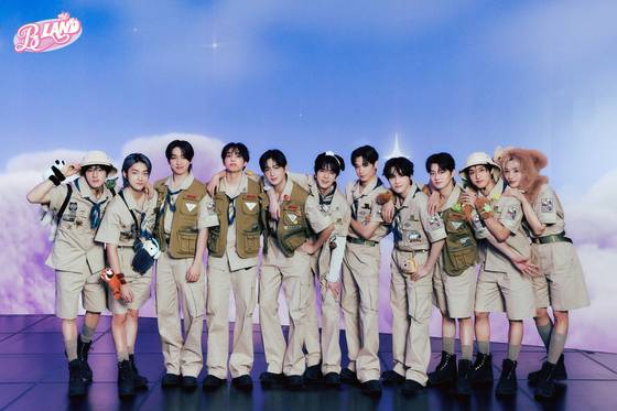 A promotional image for The Boyz's ongoing concert tour ″The B Land″ [ONE HUNDRED LABEL]