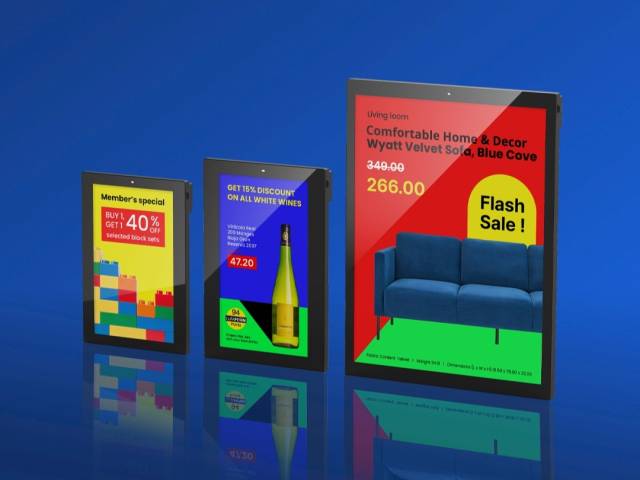 마트 내 디스플레이에 고객 맞춤형 할인 광고가 나오고 있다. 사진제공=솔루엠