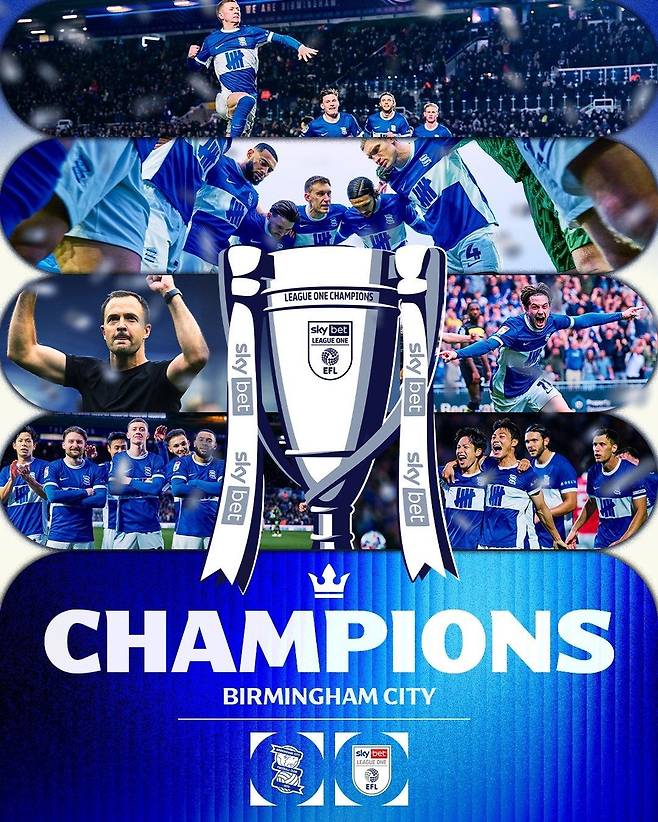 리그원 우승 확정 소식을 전한 버밍엄 시티. [버밍엄 시티 SNS. 재판매 및 DB 금지]