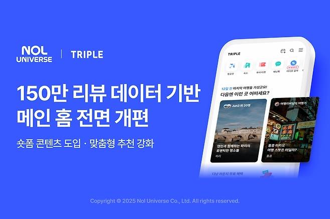 트리플 메인 홈 개편 / 사진=놀유니버스