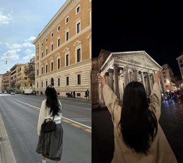 그룹 뉴진스가 활동 중단을 선언한 가운데 이탈리아로 여행을 떠난 민지와 하니의 근황이 공개됐다. / 사진 = mhdhh_friends SNS