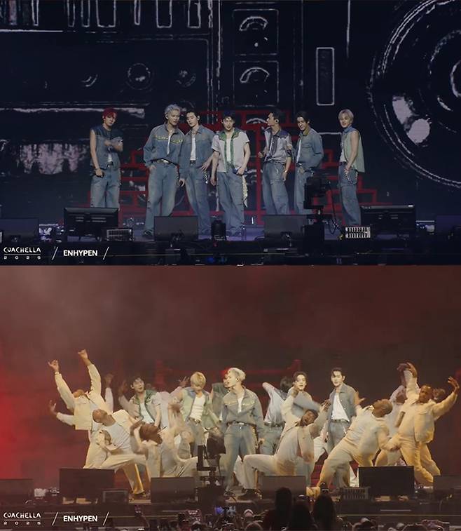 지난 12일(현지시간) 미국 코첼라 무대에 선 그룹 엔하이픈 /사진제공=빌리프랩