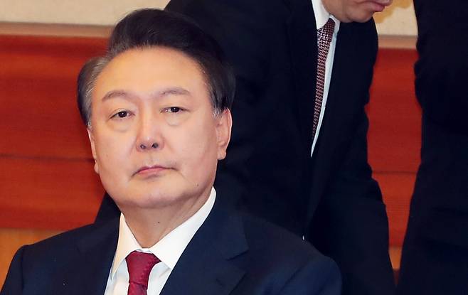 =윤석열 대통령이 지난 1월21일 서울 종로구 재동 헌법재판소에서 열린 탄핵심판 3차 변론에 출석했다./사진=머니S