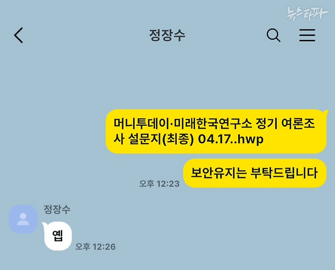 ▲명태균-홍준표 전 대구시장 최측근의 카카오톡 대화(2021.4.17.) 명태균PC 포렌식 결과 그래픽 재구성.&nbsp;