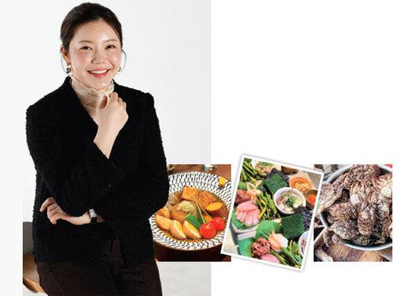 을지로보석에서 지난해 8월에 선보였던 메뉴인 오뎅 모둠. 해초를 곁들인 회메뉴.왕밤송이게는 을지로 보석에서 된장국으로 맛볼 수 있다(왼쪽부터).