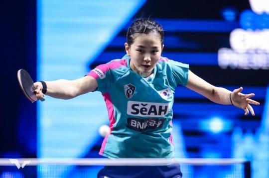 WTT 시리즈에 참가한 김나영의 경기 장면