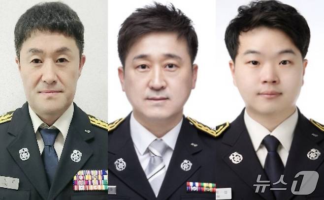 경기도소방재난본부 구조구급과 소속 유희준 소방령(왼쪽부터), 최홍철 소방경, 김지섭 소방위. (경기도소방재난본부 제공. 재판매 및 DB 금지) 2025.4.16/뉴스1