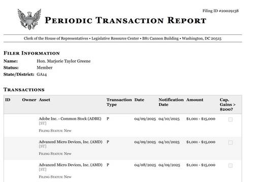 친트럼프 하원의원 주식거래 내역 [하원 홈페이지 캡처. 재판매 및 DB 금지]