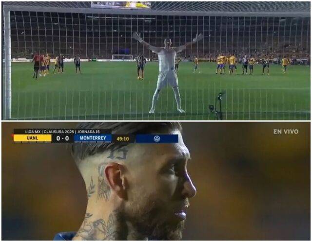 라모스가 페널티킥 상황에서 골키퍼가 등을 돌리고 있자 황당한 표정을 짓고 있다./소셜미디어