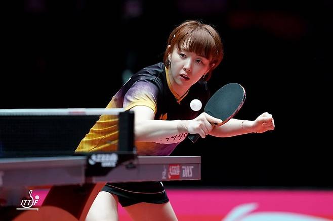 ITTF 여자 월드컵에 출전한 수비형 선수 서효원 [ITTF 홈피 제공. 재판매 및 DB 금지]