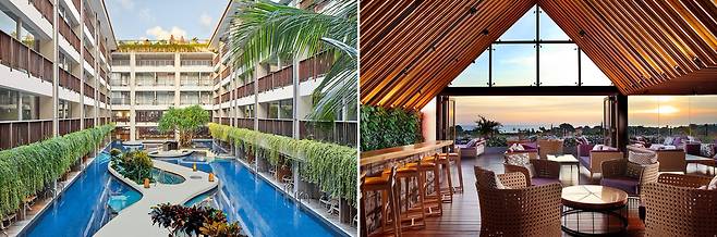 야외 메인 수영장과 어보브 루프탑 바. 사진제공|팜투어