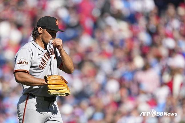 18일(한국시간) 샌프란시스코 선발 조던 힉스. /AFPBBNews=뉴스1