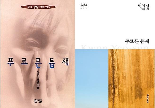 <푸르른 틈새>. 1996년 출간본(왼쪽)과 최근 출간본.  살림·문학동네 제공