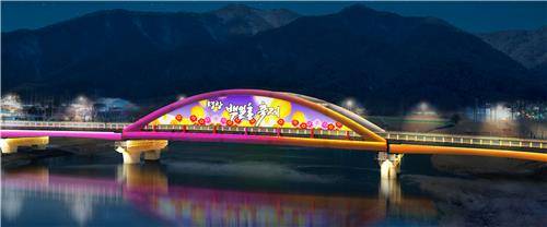 경관조명, 미디어파사드 설치하는 평창교 [평창군 제공.재판매 및 DB 금지]