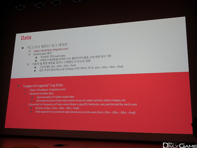 연구에 사용된 'LoL'의 로그 데이터는 이틀 반 만에 쌓인 것이다.