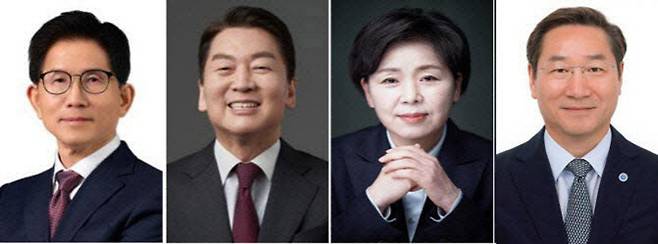 국민의힘 대선 1차 경선 A조 후보. 왼쪽부터 가나다순으로 김문수·안철수·양향자·유정복 예비후보.(사진=국민의힘)
