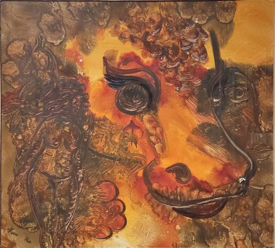 김영환의 '소와 여인'(1970년대). 국립현대미술관 이건희컬렉션. 문소영 기자