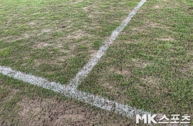 K리그 모 구단의 지난해 경기장 상태. 사진=김영훈 기자