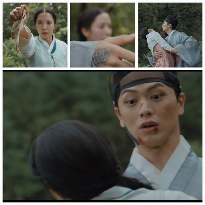 무녀의 운명을 거부하고 애체 장인으로 살아가던 여리는, 13년 만에 재회한 윤갑과 함께 한양으로 향하게 된다.사진=SBS ‘귀궁’ 캡처