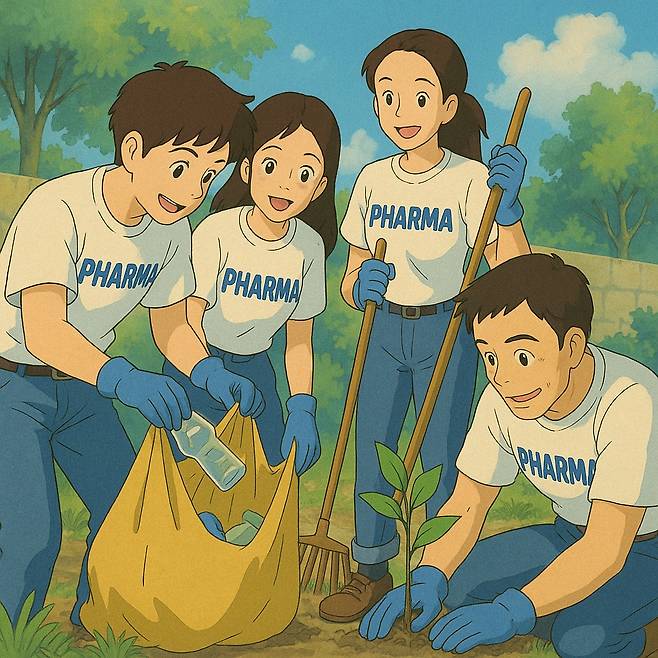 사회공헌활동에 나선 제약업계 [AI 생성 이미지]