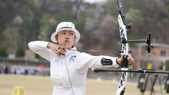 안산은 18일 강원 원주양궁장에서 끝난 2025 양궁 국가대표 최종 2차 평가전에서 리커브 여자부 3위를 차지, 올해 열리는 주요 국제대회에 출전할 자격을 얻은 뒤 이렇게 말했다. 대한양궁협회 제공