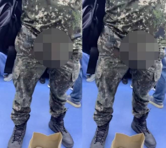 경찰은 현재 해당 남성을 추적하고 있다. 사진은 당시 남성의 모습. /사진=엑스 캡처